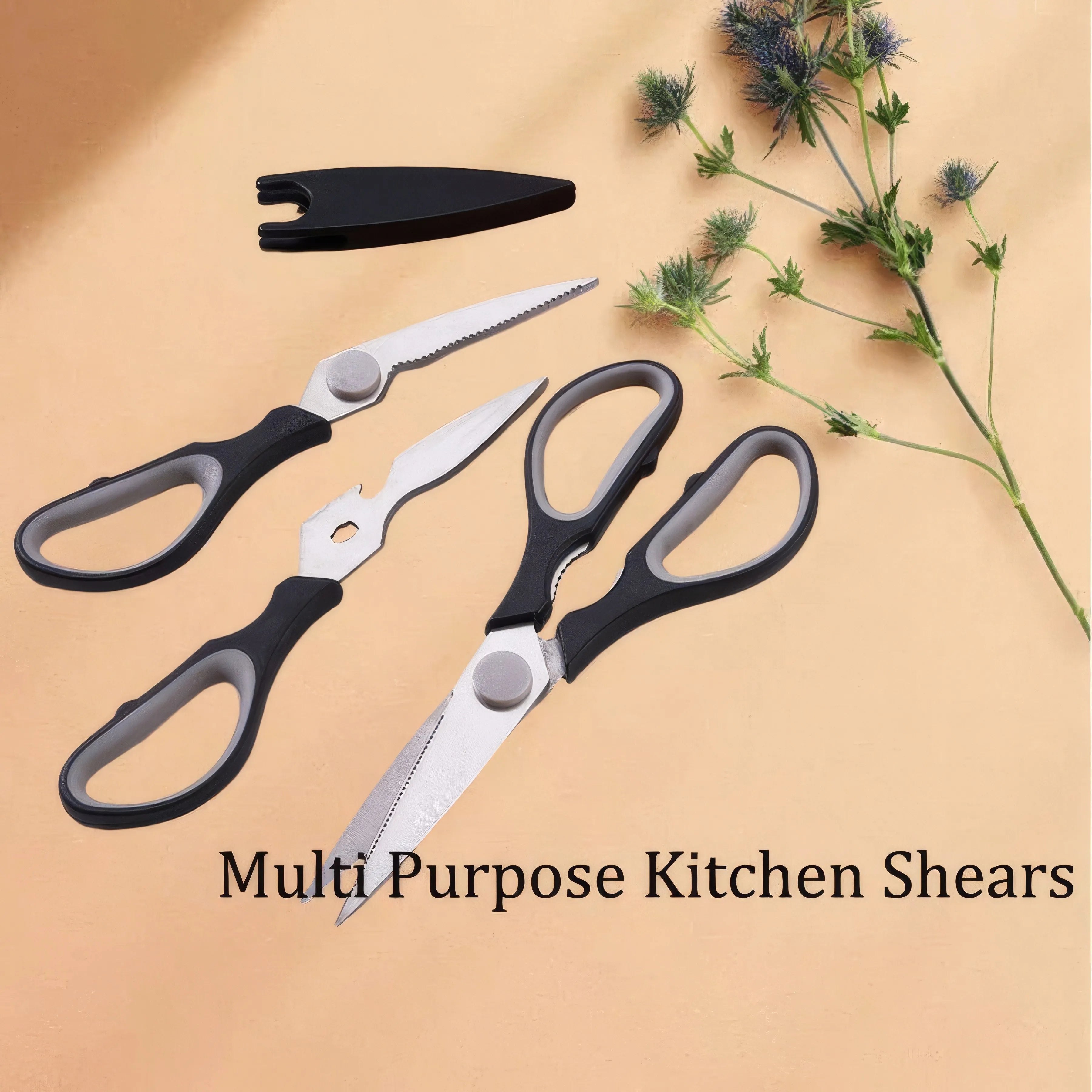 Multi-Purpose Kitchen Scissors - Heavy-Duty Shears with Ergonomic Handle