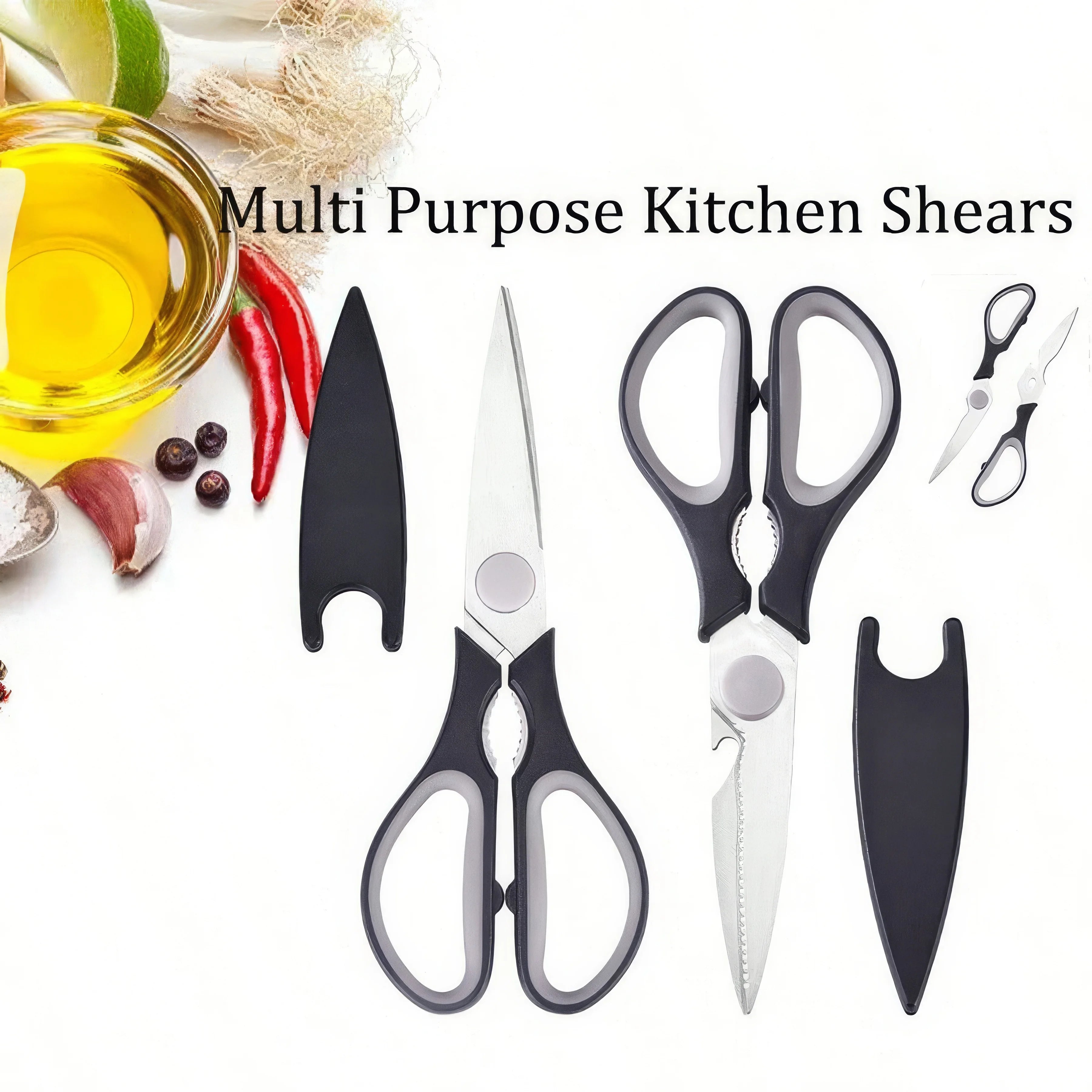 Heavy-Duty Kitchen Scissors - Sharp Poultry and Meat Shears