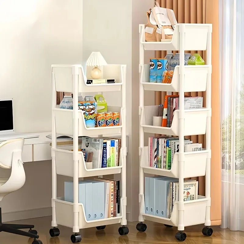 5-Layer Rolling Storage Cart - Multi-Purpose Organizer with Wheels