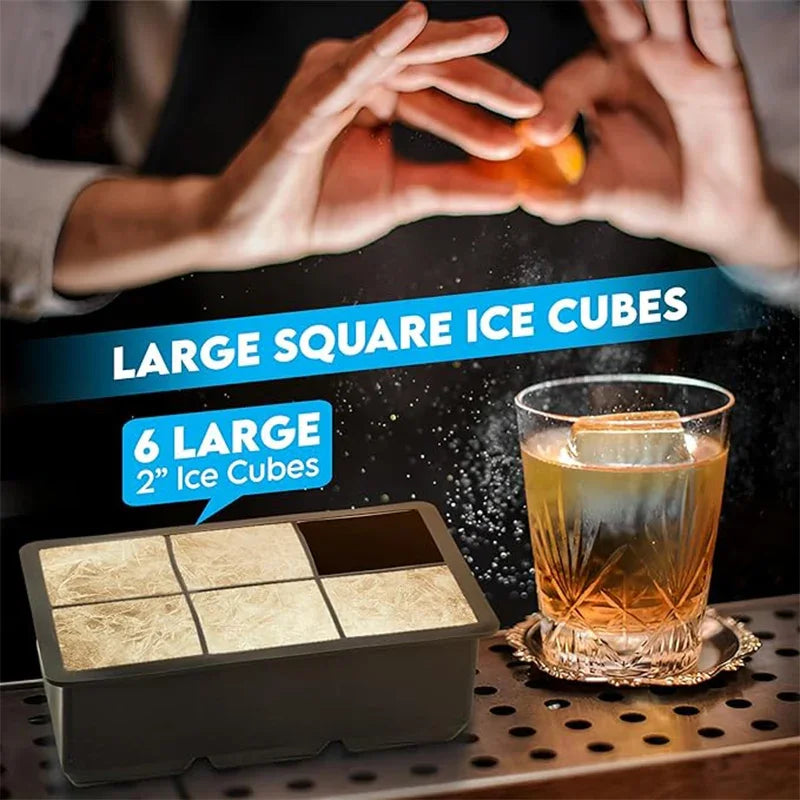 Large Ice Cube Tray - Jumbo Silicone Mold with Multiple Grids