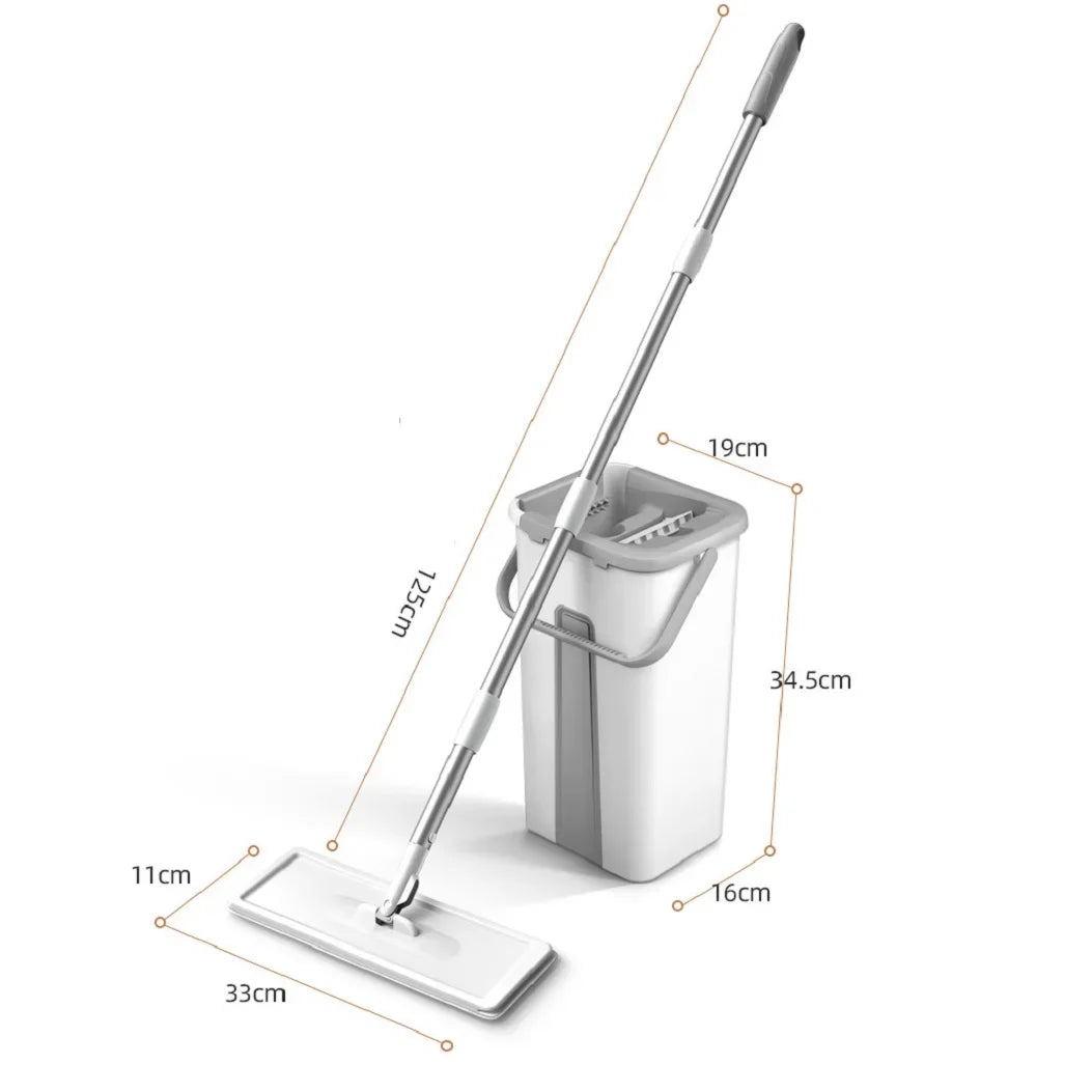 Spin Mop with Bucket Set - Self-Wringing Wet Dry Cleaning System