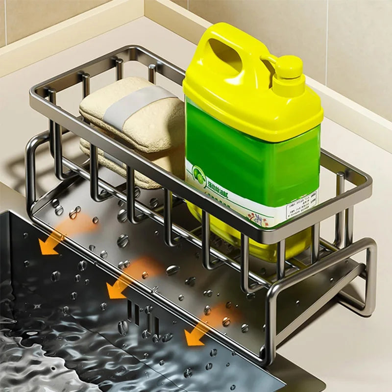 Sink Organizer with Drainage Tray - Sponge and Brush Holder