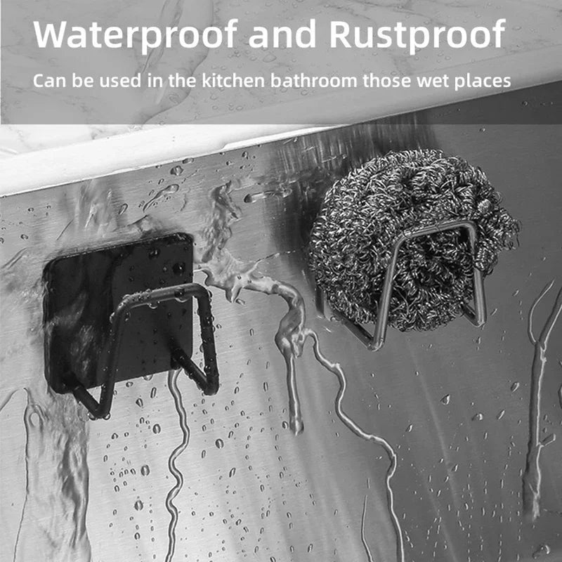 Stainless Steel Sink Sponge Holder - Self-Adhesive Drain Rack