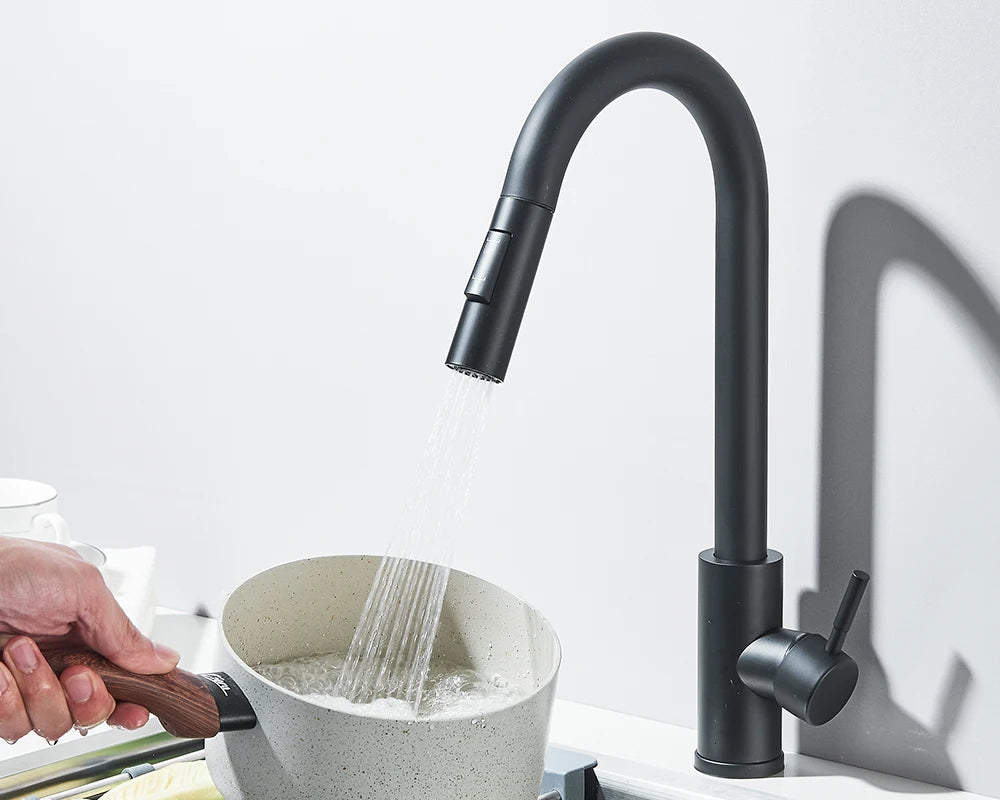 Pull-Down Kitchen Faucet - Dual Function Single Handle Mixer
