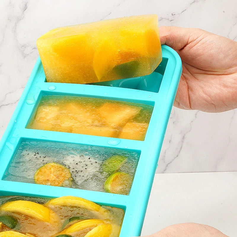 Silicone Freezer Mold - Multi-Grid Food Storage with Lid
