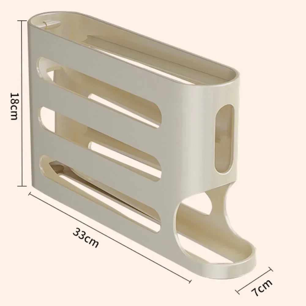 Automatic Rolling Egg Dispenser - 4-Layer Fridge Organizer