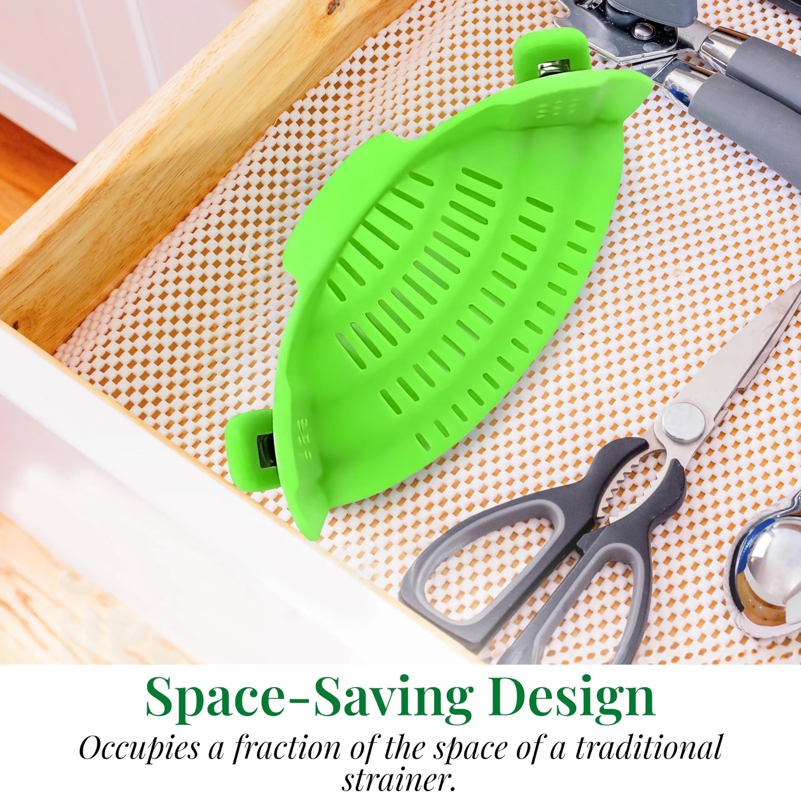 Universal Clip-On Pot Strainer - Adjustable Silicone Drainer