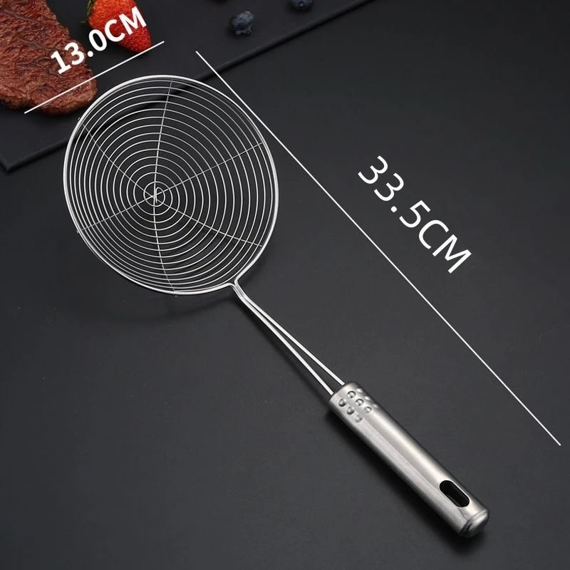 Stainless Steel Fine Mesh Skimmer - Long Handle Spider Strainer