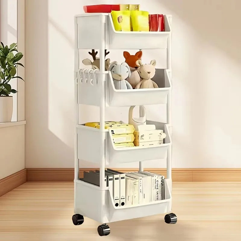 5-Layer Rolling Storage Cart - Multi-Purpose Organizer with Wheels