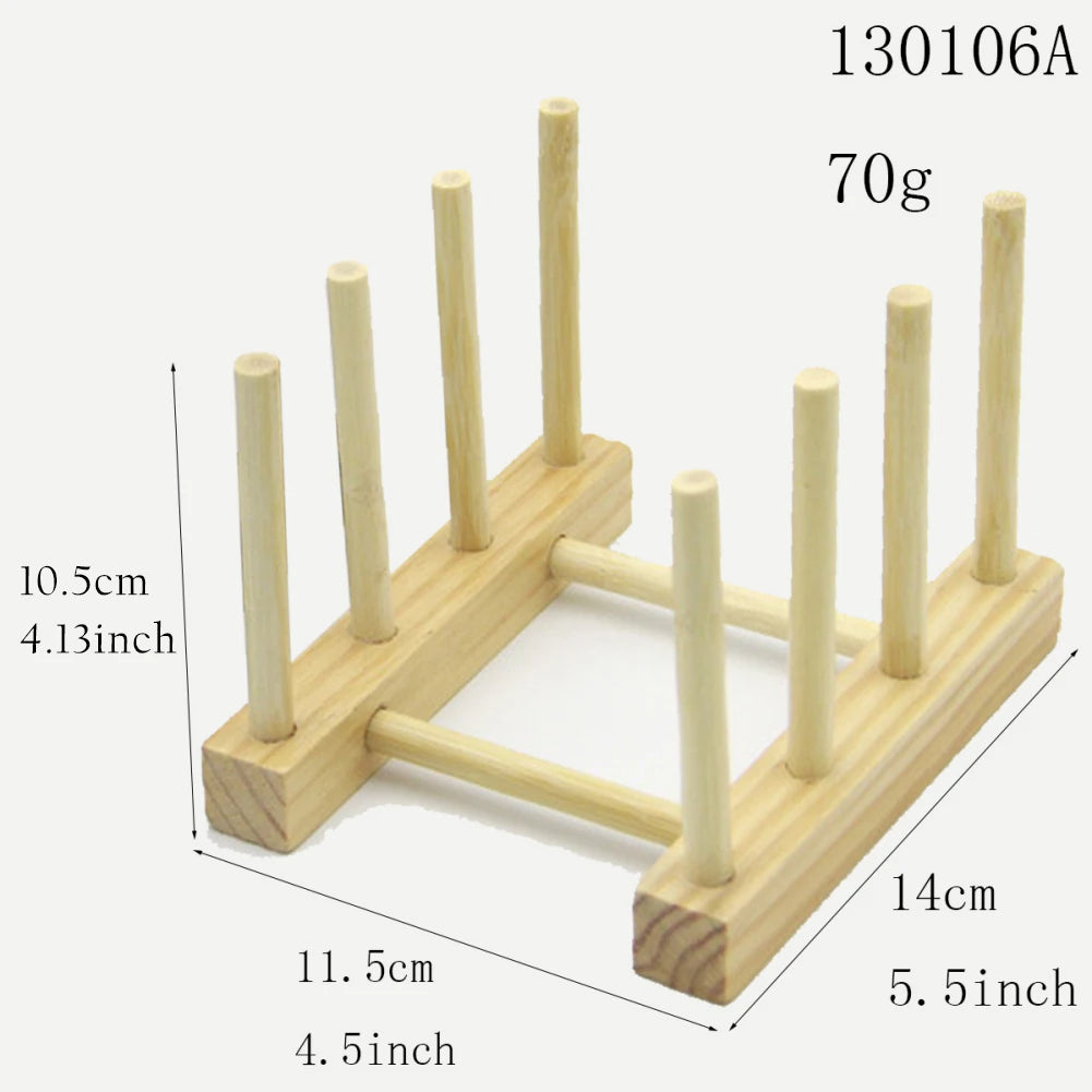 Wooden Dish Drying Rack - Multi-Purpose Plate and Cup Organizer
