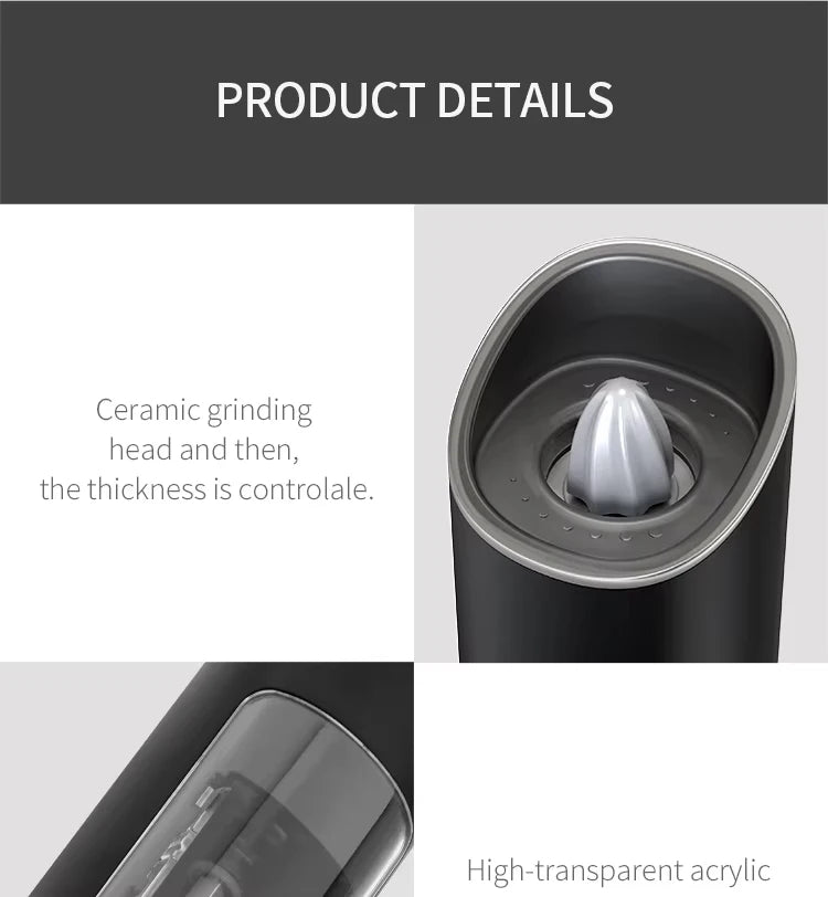 Electric Salt and Pepper Grinder Set - Automatic with LED Light