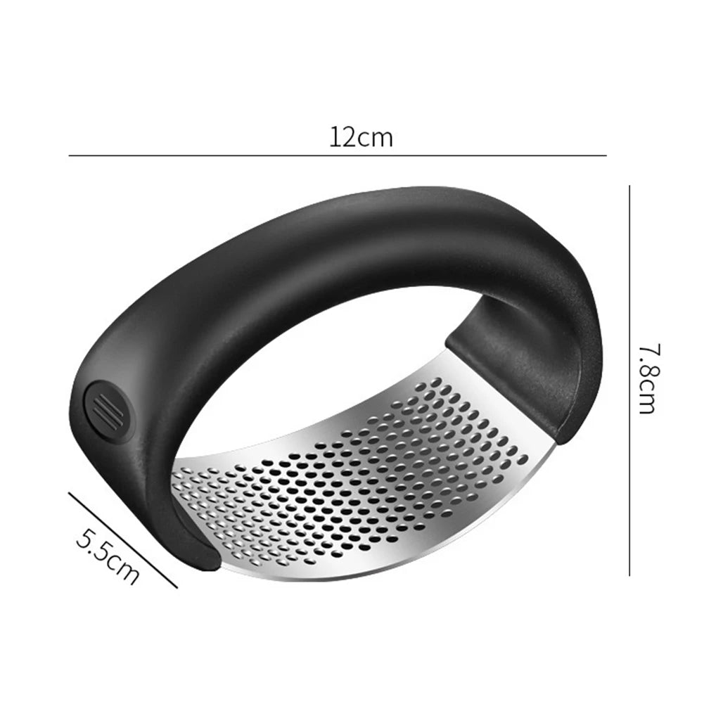Stainless Steel Garlic Press - Manual Crusher and Chopper