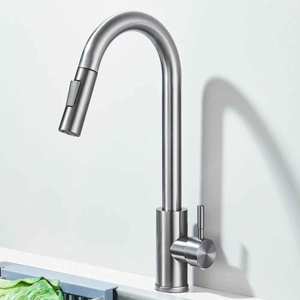 Pull-Down Kitchen Faucet - Dual Function Single Handle Mixer