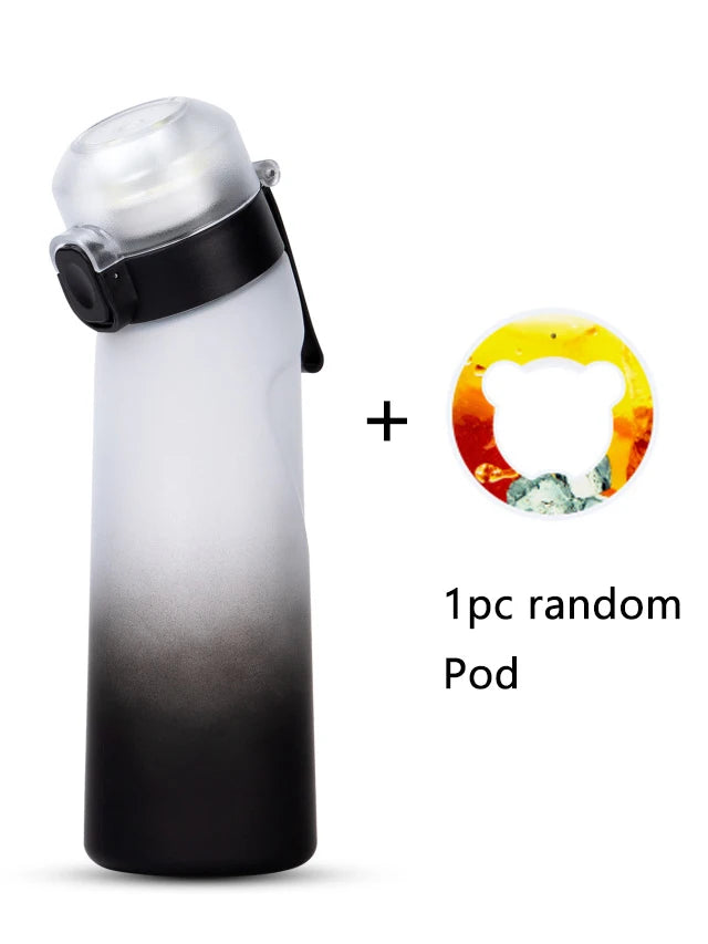 Flavored Water Bottle - 650ml Frosted Black with Scent Pod