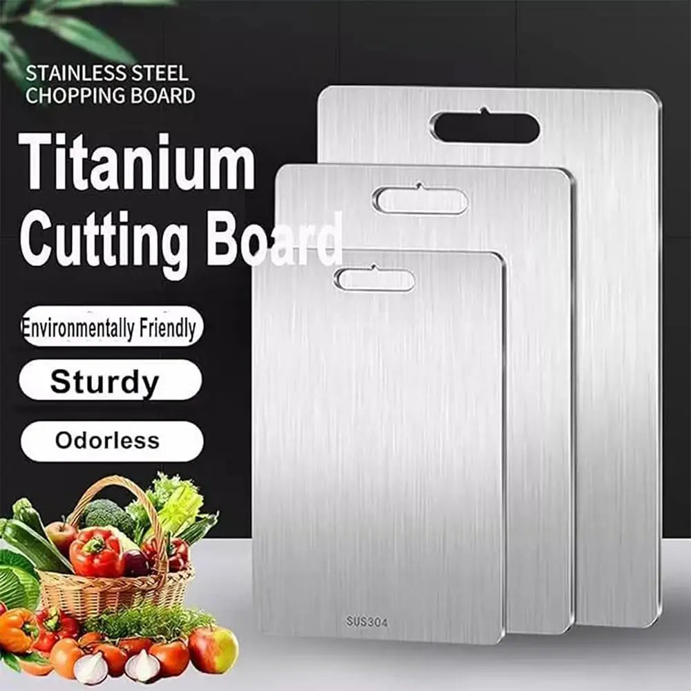 Stainless Steel Cutting Board - 304 Food-Grade Double-Sided