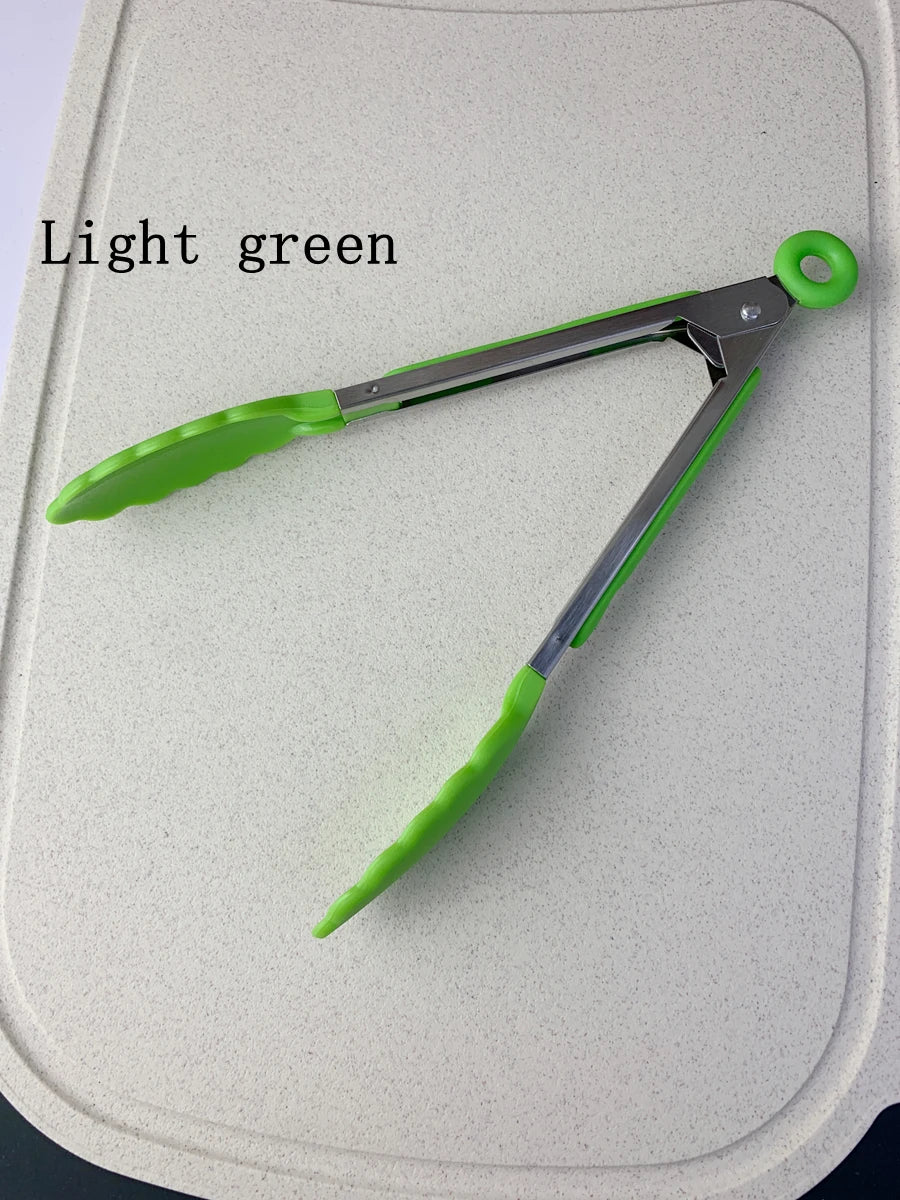 Anti-Slip Cooking Tongs - Stainless Steel Food Clip