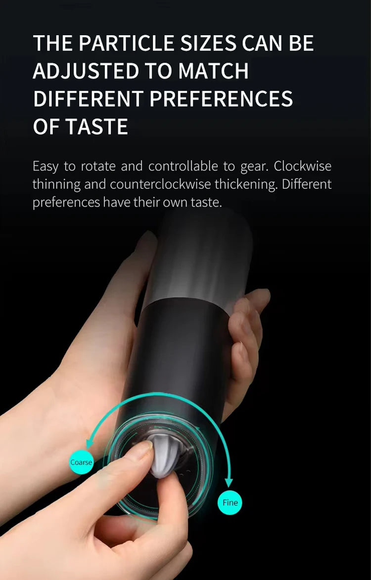 Electric Salt and Pepper Grinder Set - Automatic with LED Light
