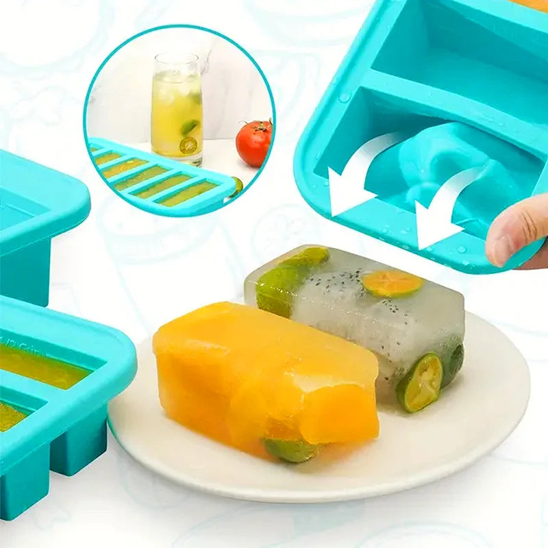Silicone Freezer Mold - Multi-Grid Food Storage with Lid