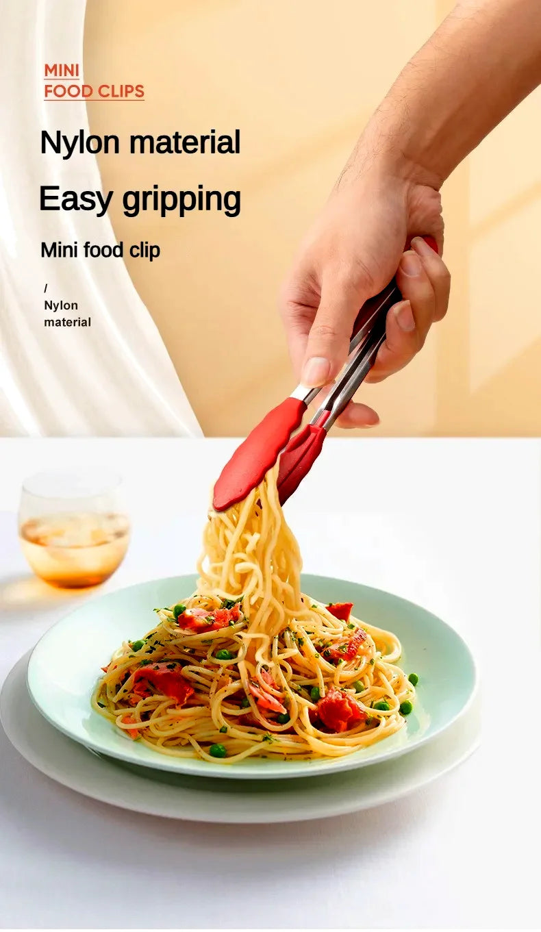 Anti-Slip Cooking Tongs - Stainless Steel Food Clip