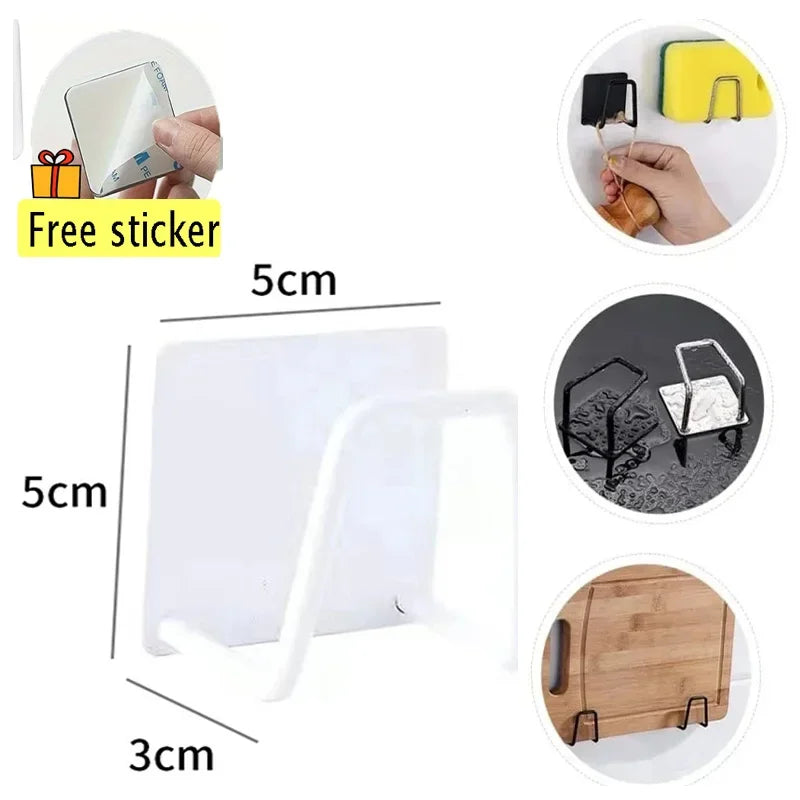 Stainless Steel Sink Sponge Holder - Self-Adhesive Drain Rack