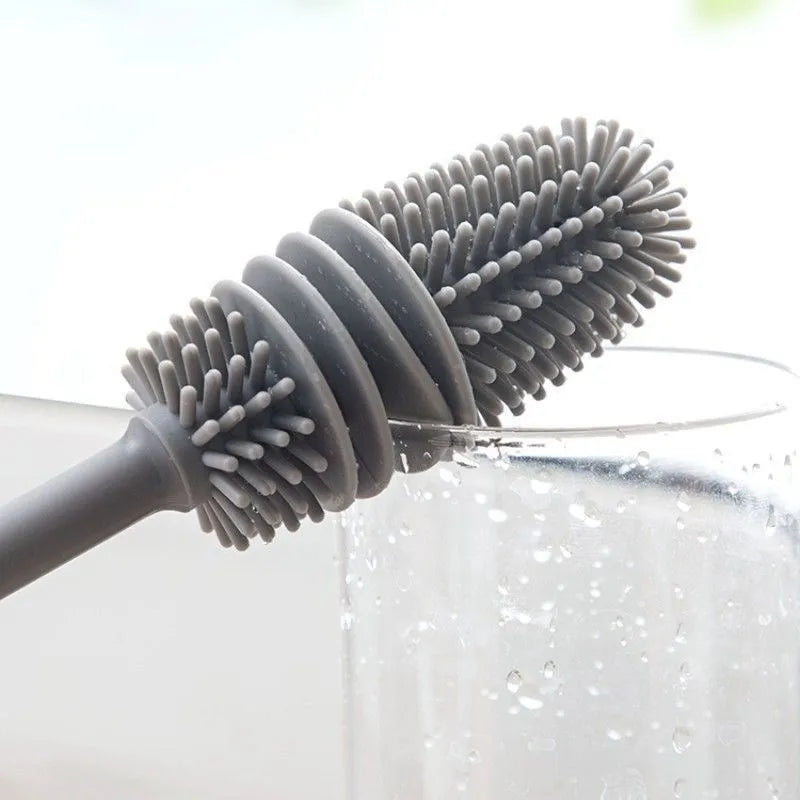 Silicone Cup Brush - Long Handle Glass and Bottle Cleaner
