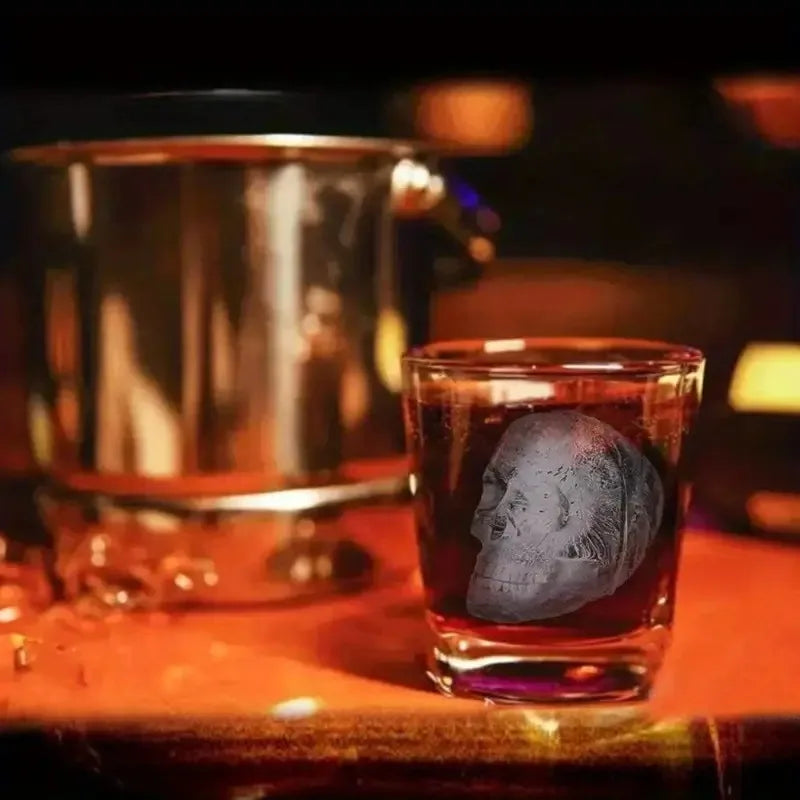 Halloween Skull Ice Cube Mold - 3D Silicone Tray for Parties