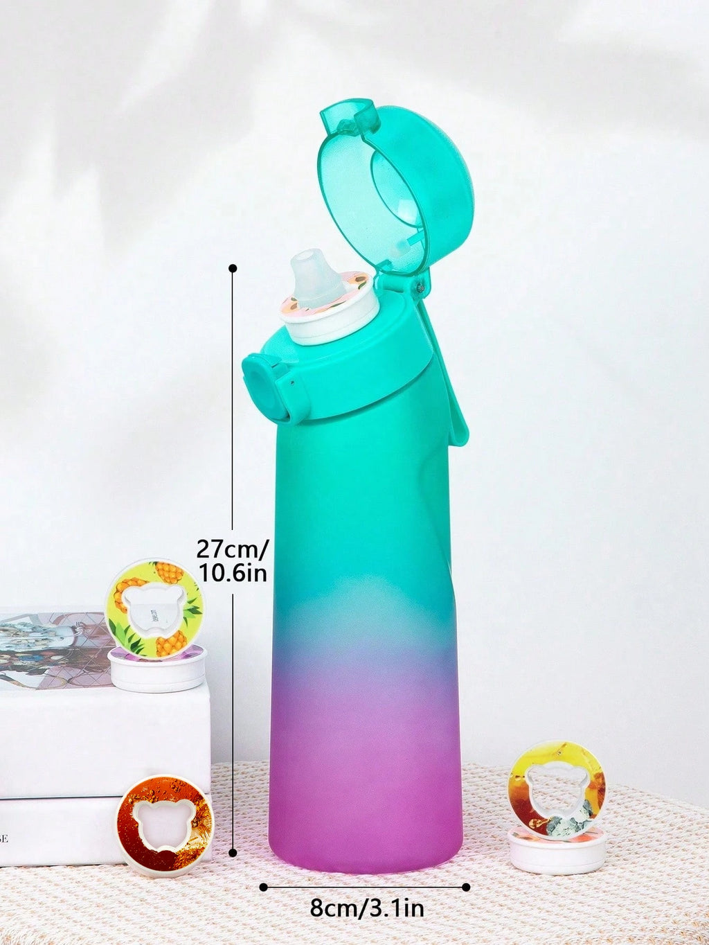 Flavored Water Bottle - 650ml Frosted Black with Scent Pod