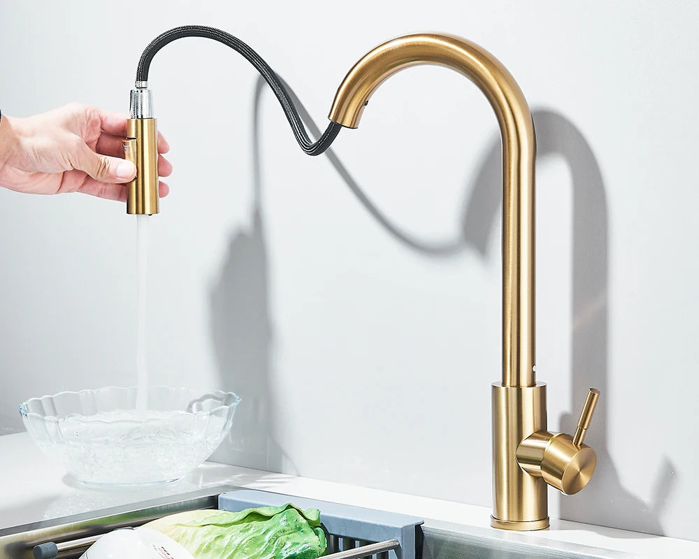 Pull-Down Kitchen Faucet - Dual Function Single Handle Mixer