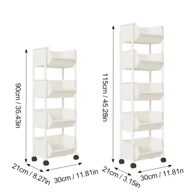 5-Layer Rolling Storage Cart - Multi-Purpose Organizer with Wheels