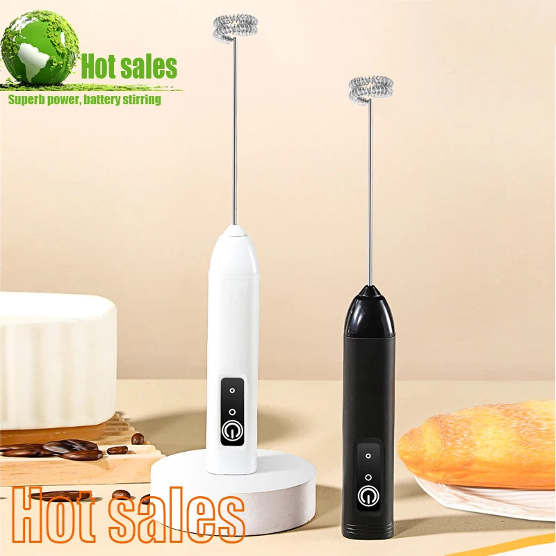 Electric Milk Frother - Handheld Egg Beater and Coffee Foamer
