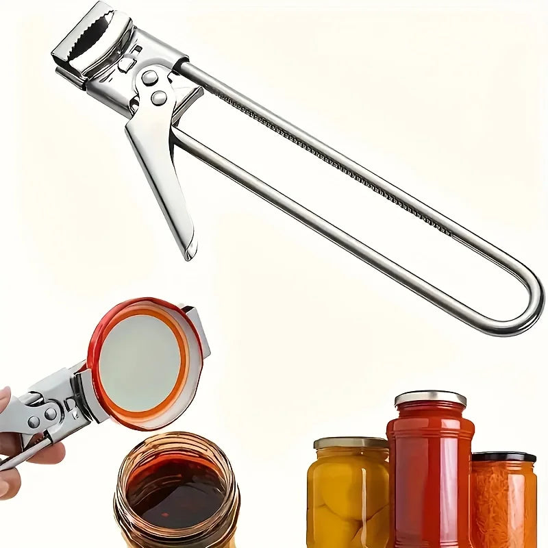 Manual Can Opener - Adjustable Stainless Steel Multi-Function Tool