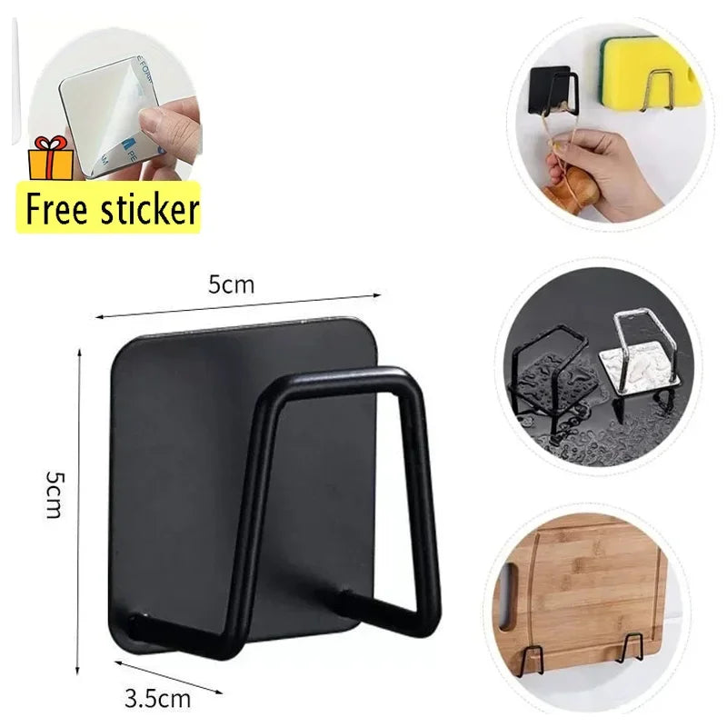 Stainless Steel Sink Sponge Holder - Self-Adhesive Drain Rack