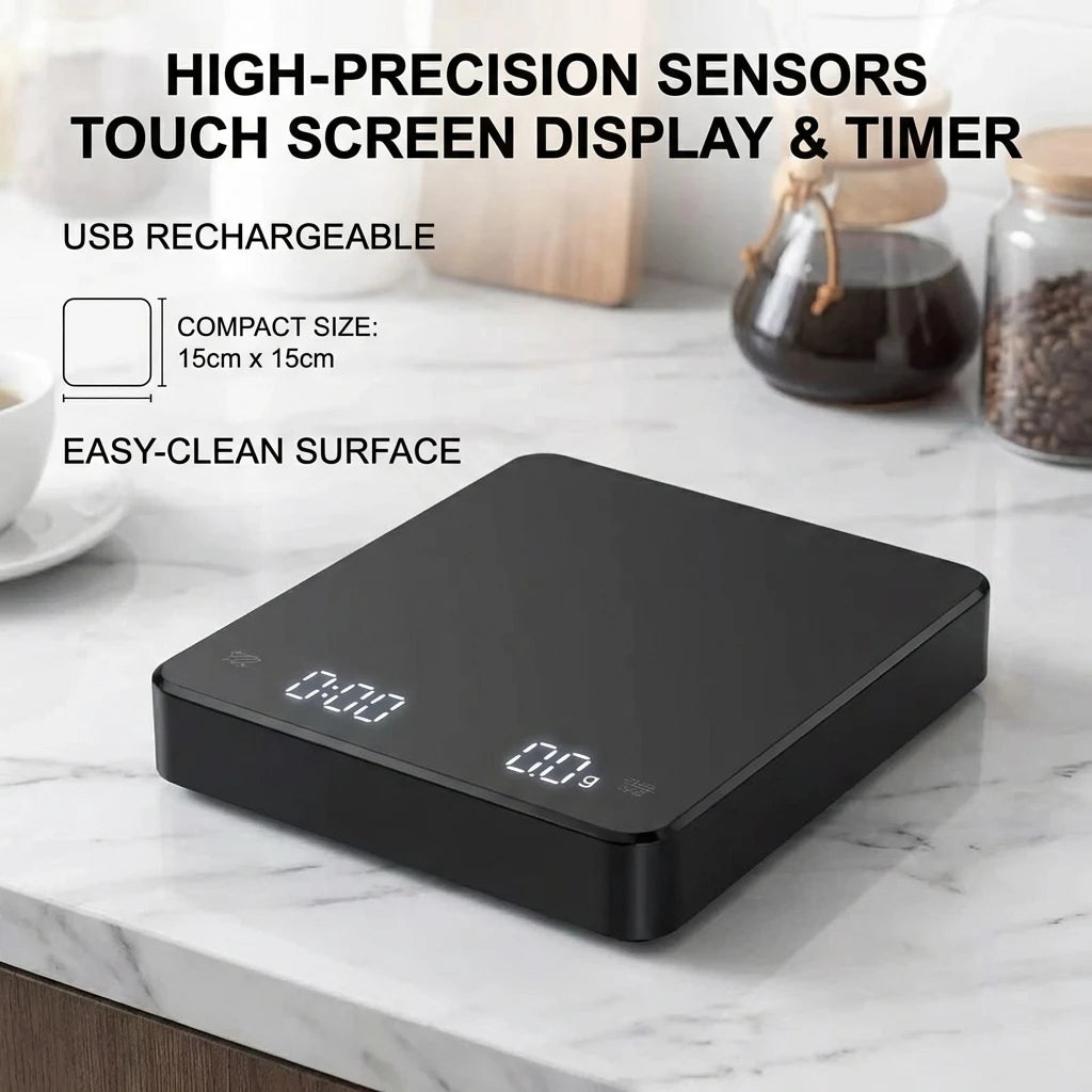 Digital Coffee Scale with Timer - USB Powered Espresso Scale