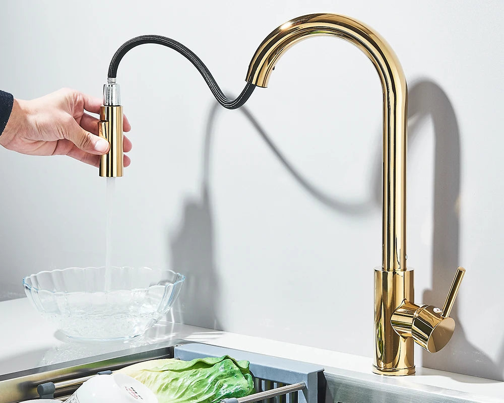 Pull-Down Kitchen Faucet - Dual Function Single Handle Mixer