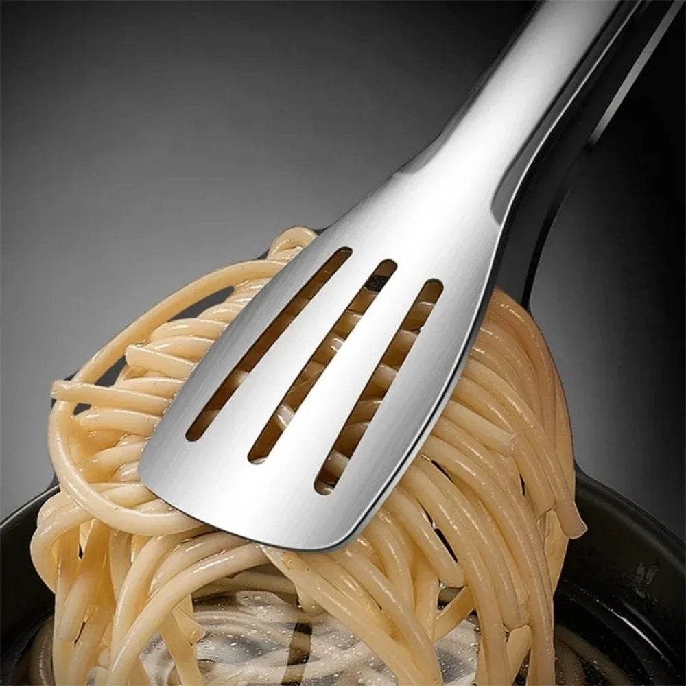 Stainless Steel Food Tongs - Non-Slip BBQ and Kitchen Clamp