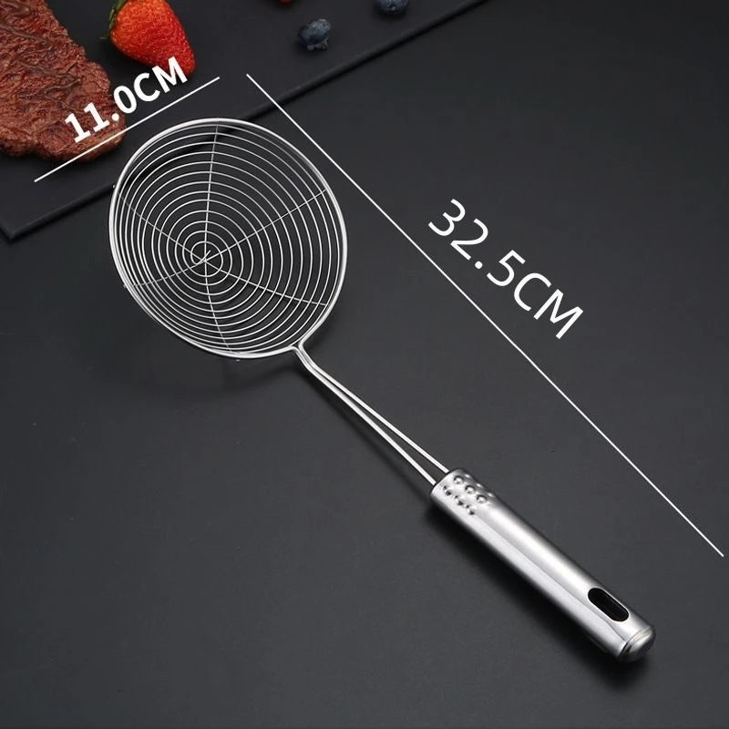 Stainless Steel Fine Mesh Skimmer - Long Handle Spider Strainer