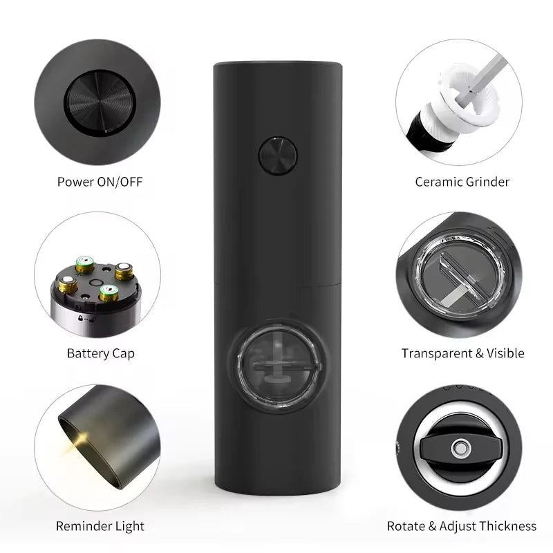 Electric Salt and Pepper Grinder Set - Automatic with LED Light