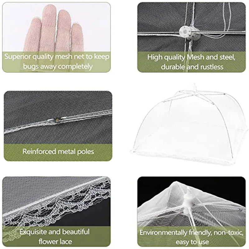 Pop-Up Food Mesh Cover - Foldable Insect-Proof Umbrella