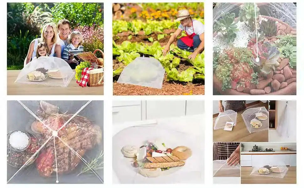 Pop-Up Food Mesh Cover - Foldable Insect-Proof Umbrella