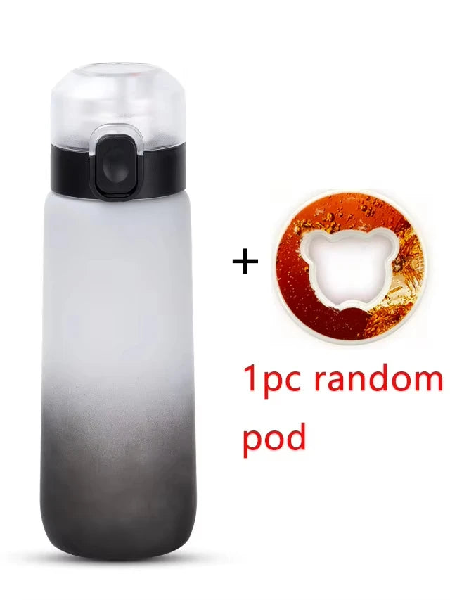 Flavored Water Bottle - 650ml Frosted Black with Scent Pod