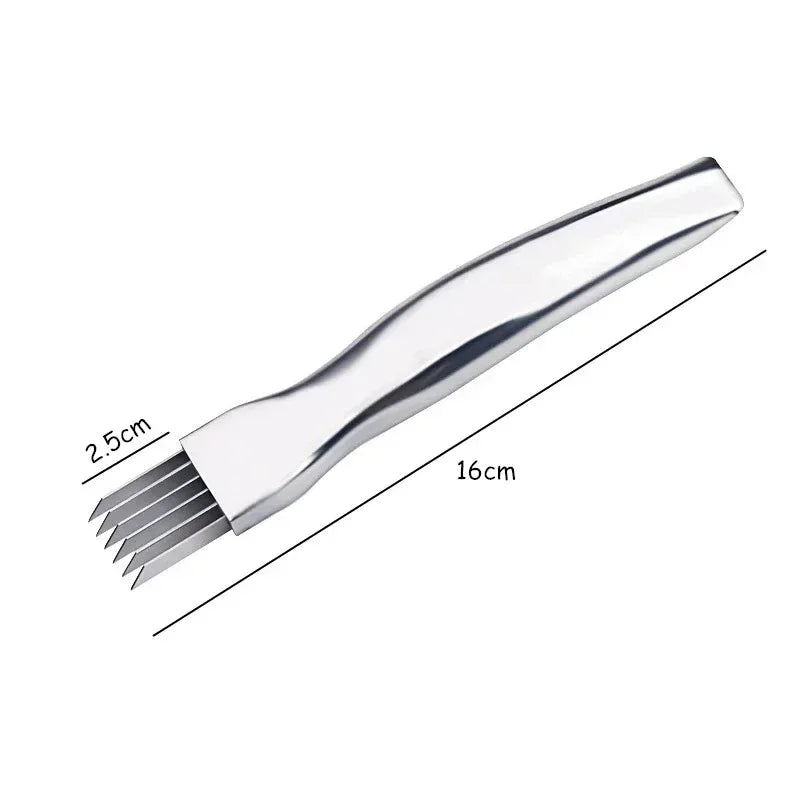 Green Onion Chopper - Stainless Steel Curved Handle Knife
