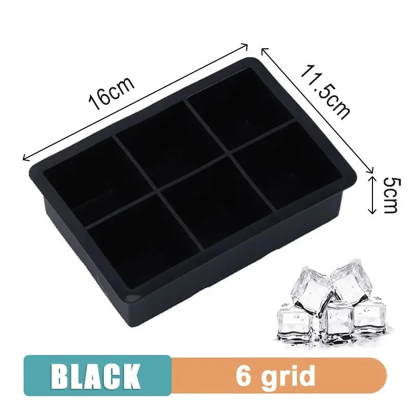 Large Ice Cube Tray - Jumbo Silicone Mold with Multiple Grids