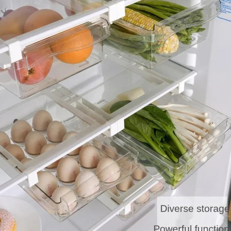 Under-Shelf Fridge Organizer - Drawer Box for Fruits and Eggs