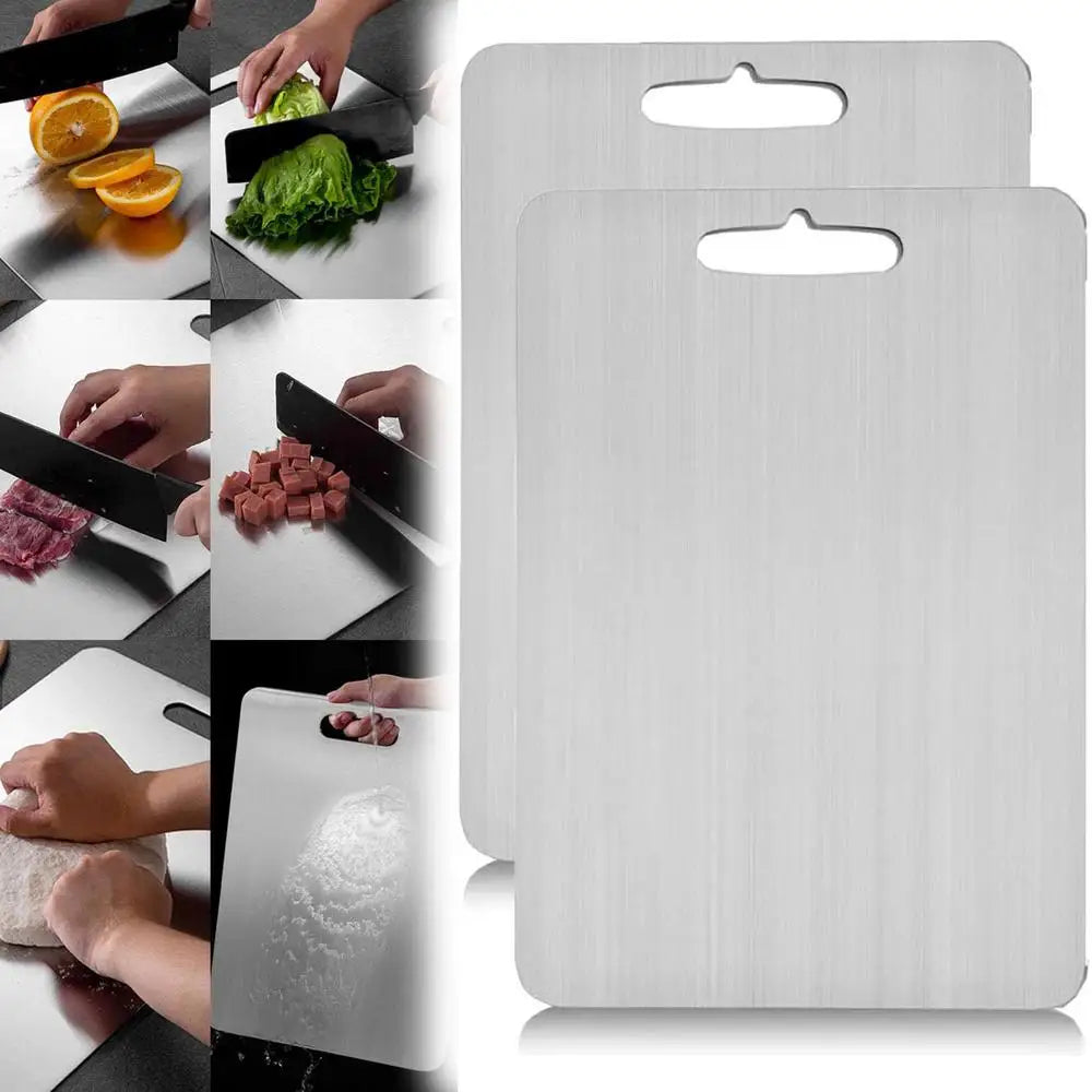 Stainless Steel Cutting Board - 304 Food-Grade Double-Sided