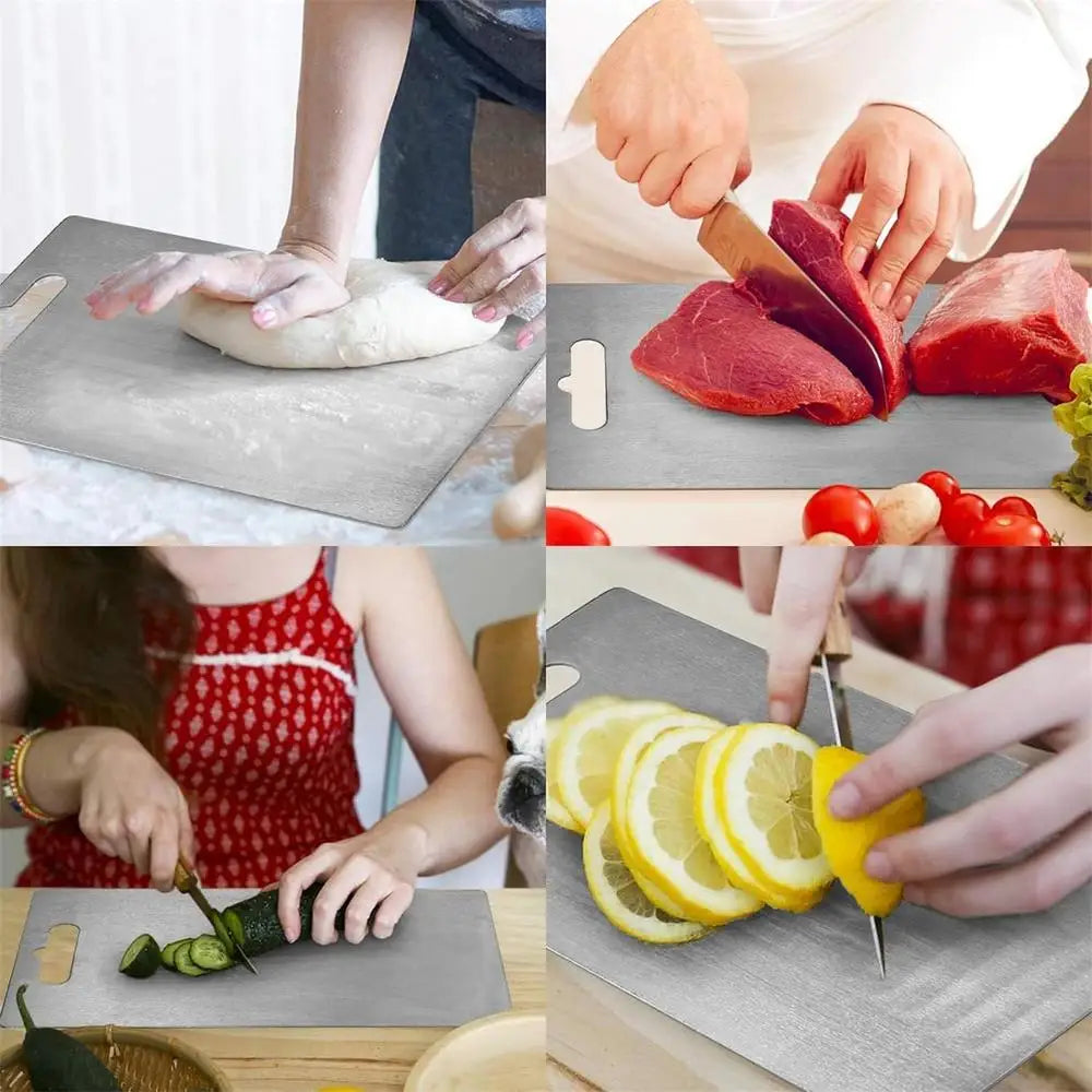 Stainless Steel Cutting Board - 304 Food-Grade Double-Sided