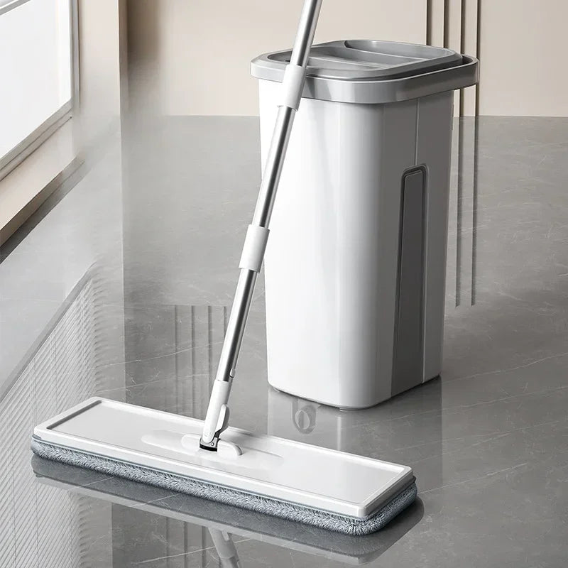 Spin Mop with Bucket Set - Self-Wringing Wet Dry Cleaning System