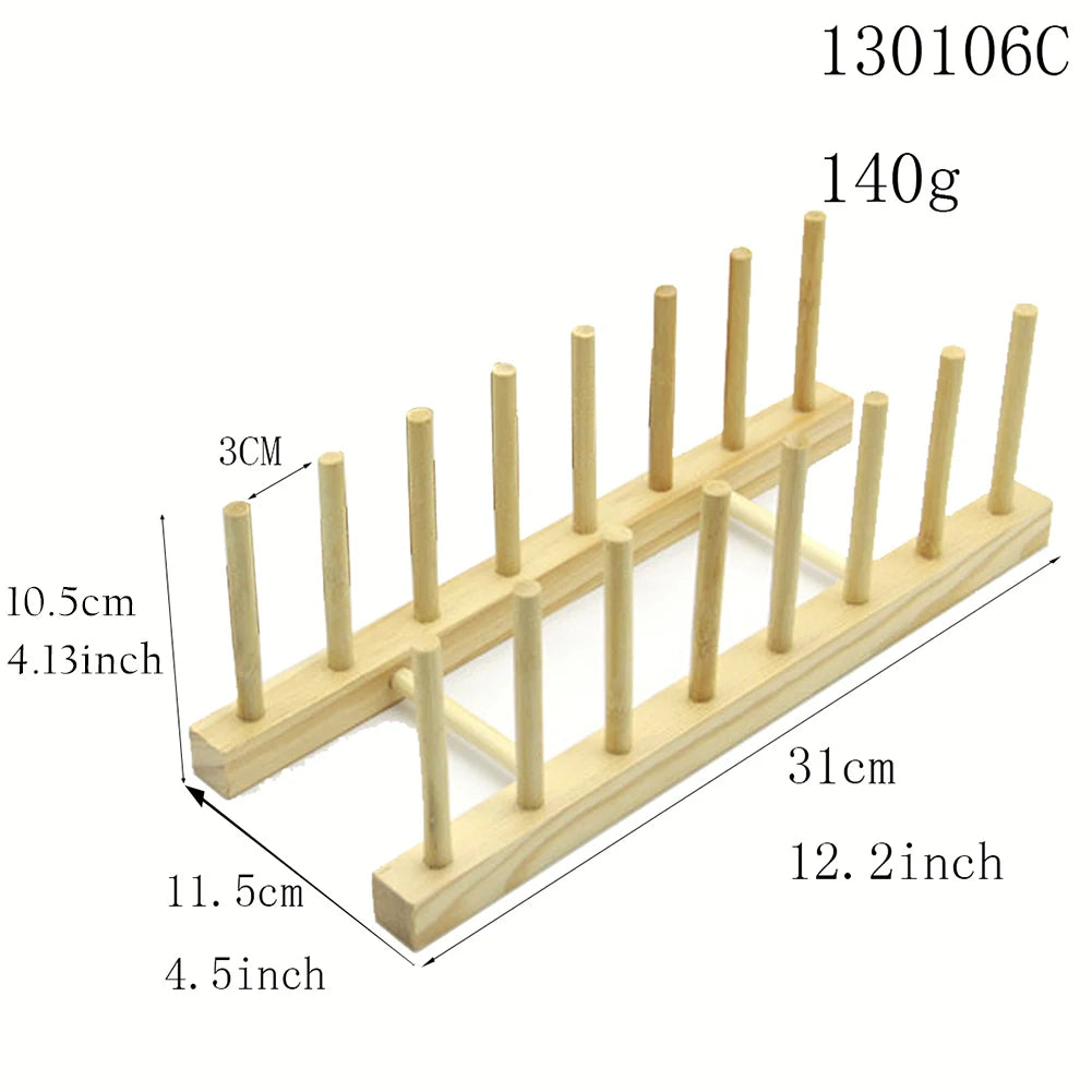 Wooden Dish Drying Rack - Multi-Purpose Plate and Cup Organizer