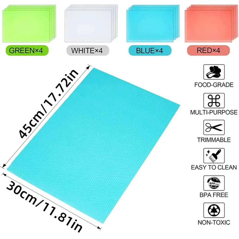 EVA Refrigerator Liner Mat - 4PCS Waterproof Anti-Oil Set