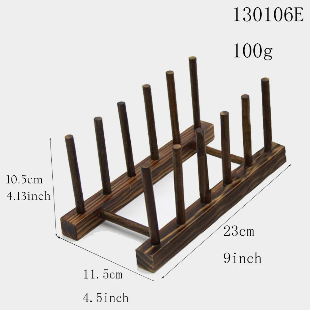 Wooden Dish Drying Rack - Multi-Purpose Plate and Cup Organizer