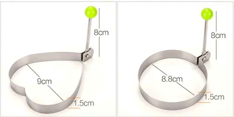 Heart-Shaped Egg Mold - Stainless Steel Pancake Ring